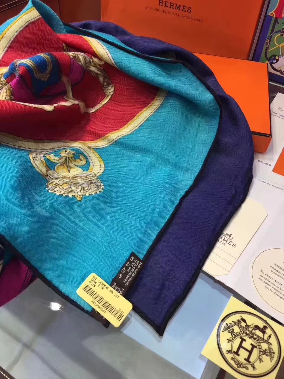 Fashion Hermes Grade-A Cashmere Women’s Scarf Cape Complete Package