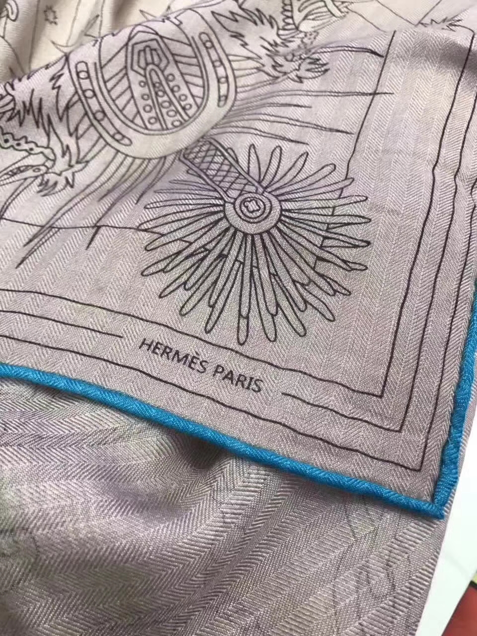 Elegant Hermes【H-Program】Women&#8217;s Scarf in Grey Cashmere140*140cm