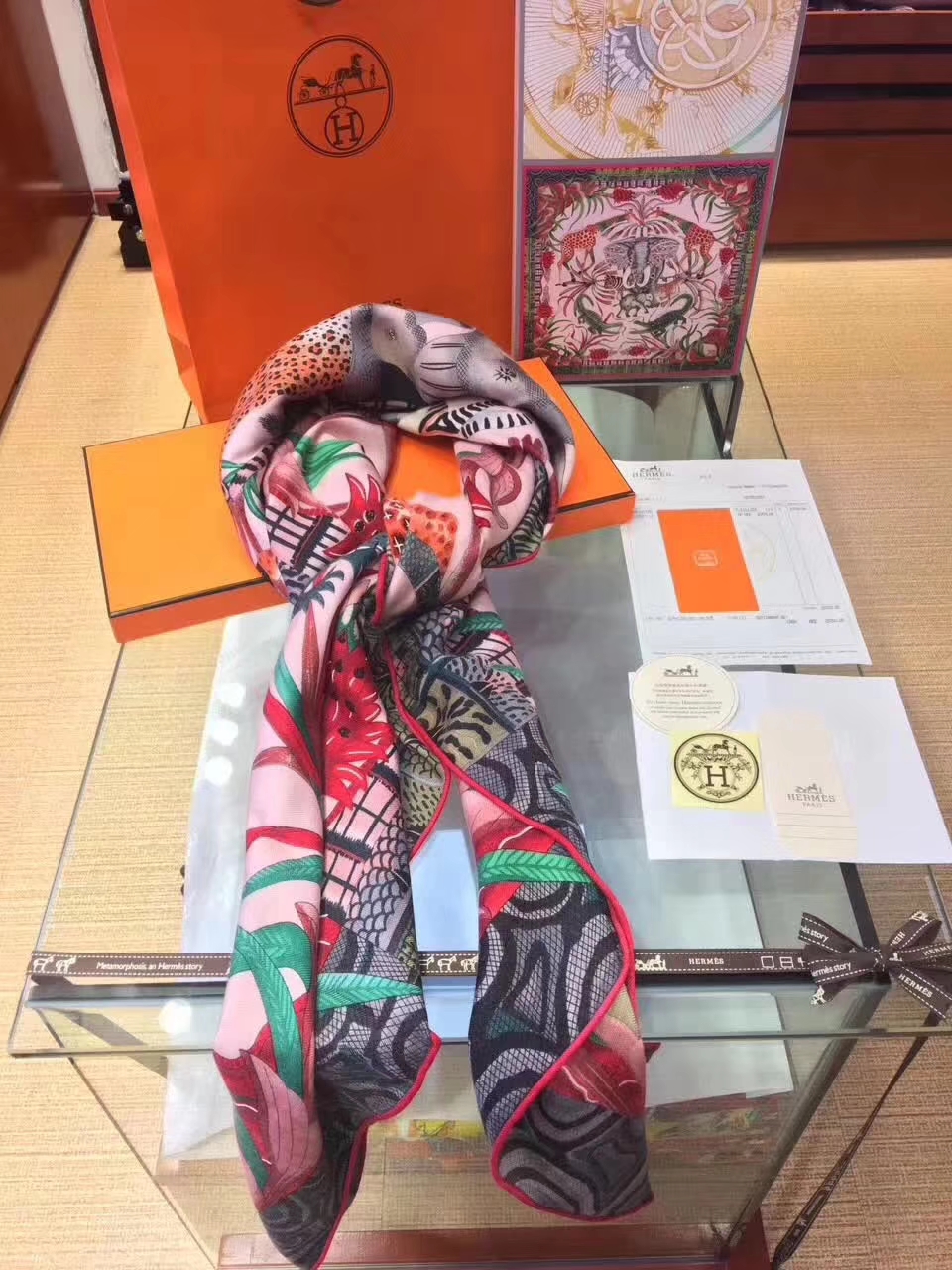 Wholesale Hermes Pink Cashmere Grade-A Women’s Scarf 140*140cm