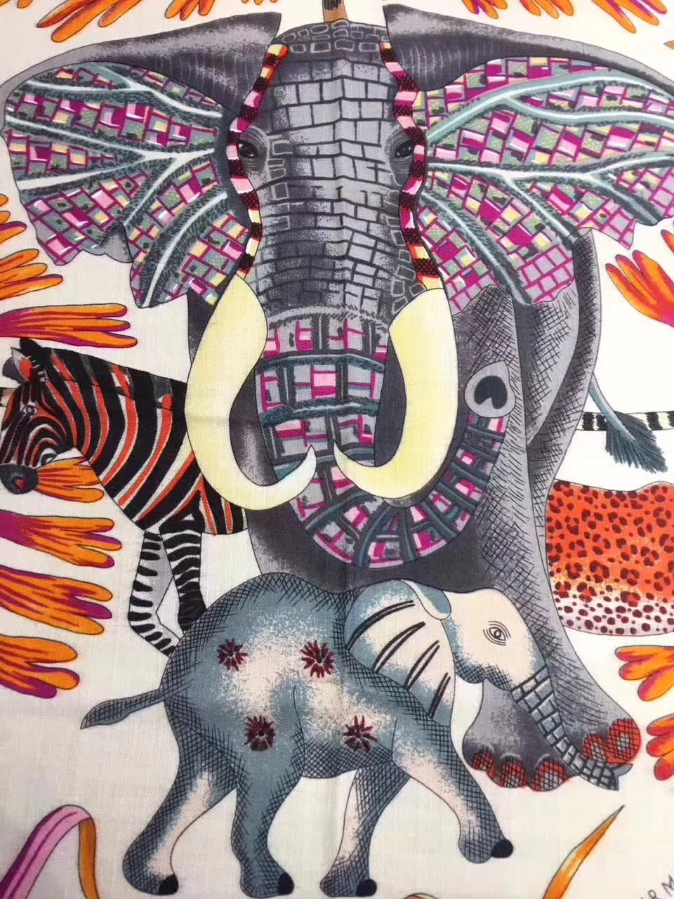 Noble Hermes Printed Cashmere Women&#8217;s Scarf Cape in White140*140cm