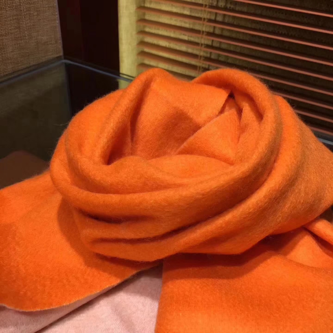High Quality Hermes 100% Cashmere Women&#8217;s Scarf Cape in Orange71*210cm