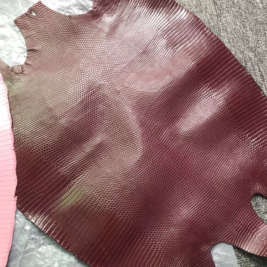 Elegant Hermes Wine Red Lizard Leather Can Order Kelly/Birkin25cm