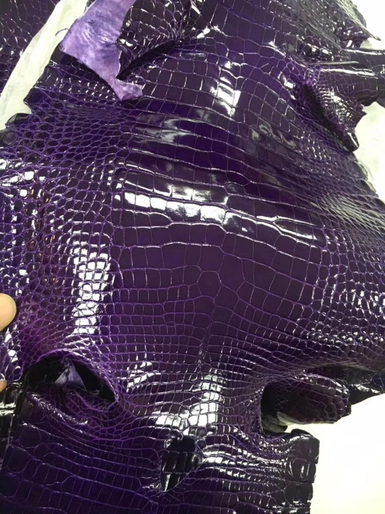 Hermes Alligator Shiny Crocodile Leather in Purple Can Order Minikelly Bag