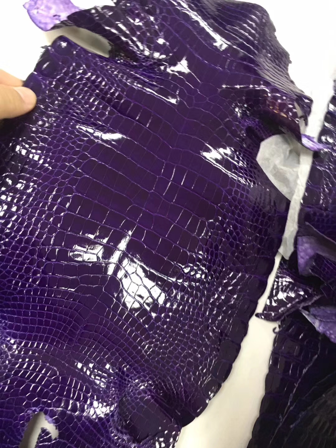 New Hermes Alligator Shiny Crocodile Leather in Purple Can Order Minikelly Bag