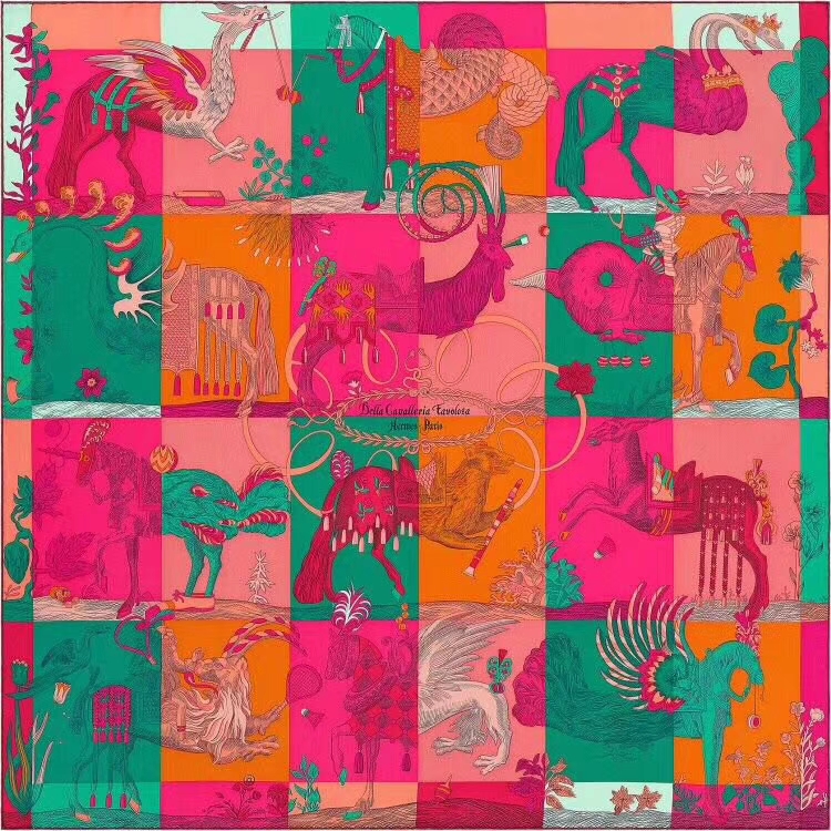 New Hermes《Amazing Animals》Colorful 100%Silk Scarf 90*90cm