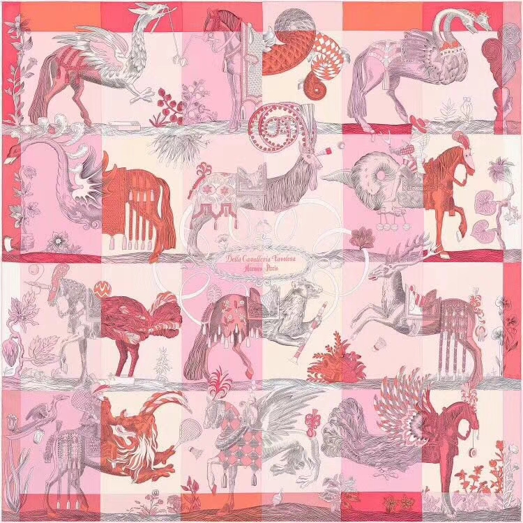 Pretty Hermes《Amazing Animals》100%Silk Women’s Scarf 90*90CM