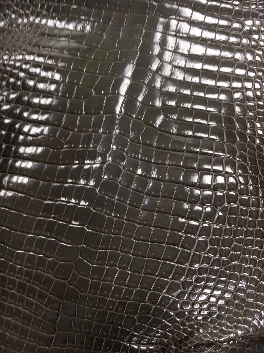 Sale Hermes CK88 Graphite Grey Crocodile Shiny Leather Can Order Birkin25cm