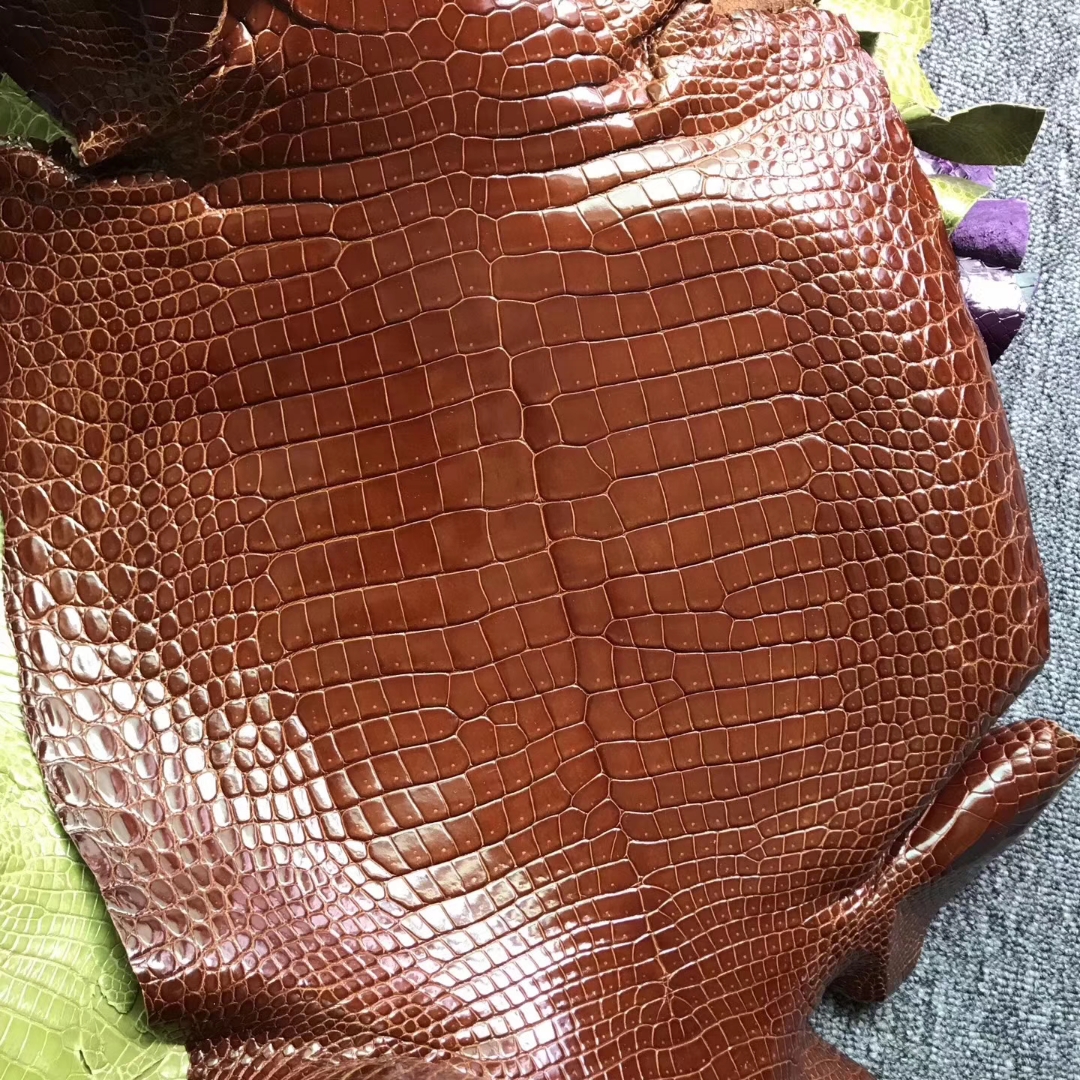 Luxury Hermes CK33 Miel Shiny Porosus Crocodile Leather Can Order Birkin25cm