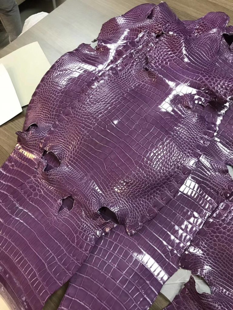 Hermes Shiny Crocodile Leather in Purple Can Order Birkin Bag