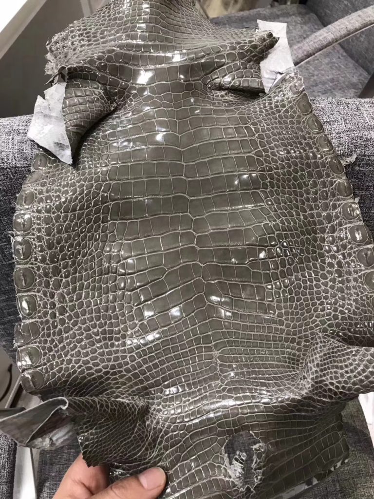 Hermes Alligator Shiny Crocodile Leather Can Order Small Bag