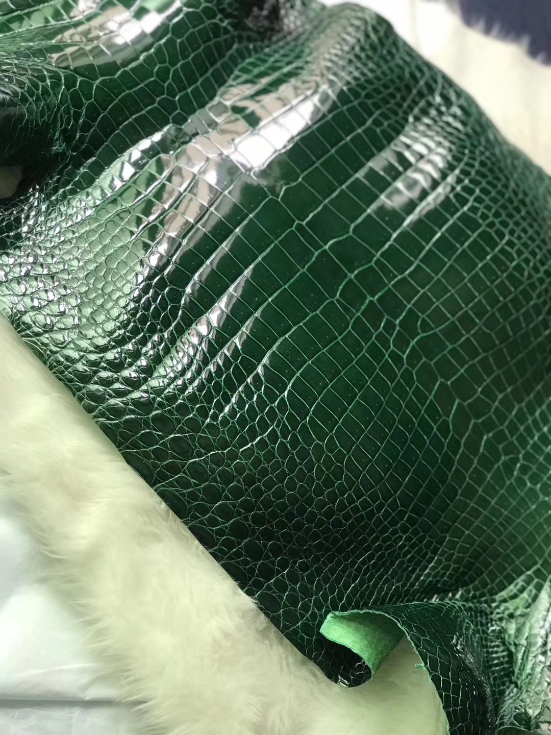 Hermes CK67 Vert Fonce Porosus Shiny Crocodile Leather Can Order Birkin Bag