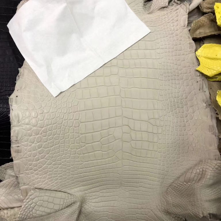Hermes Bag Order Matt Crocodile Leather in Beton White