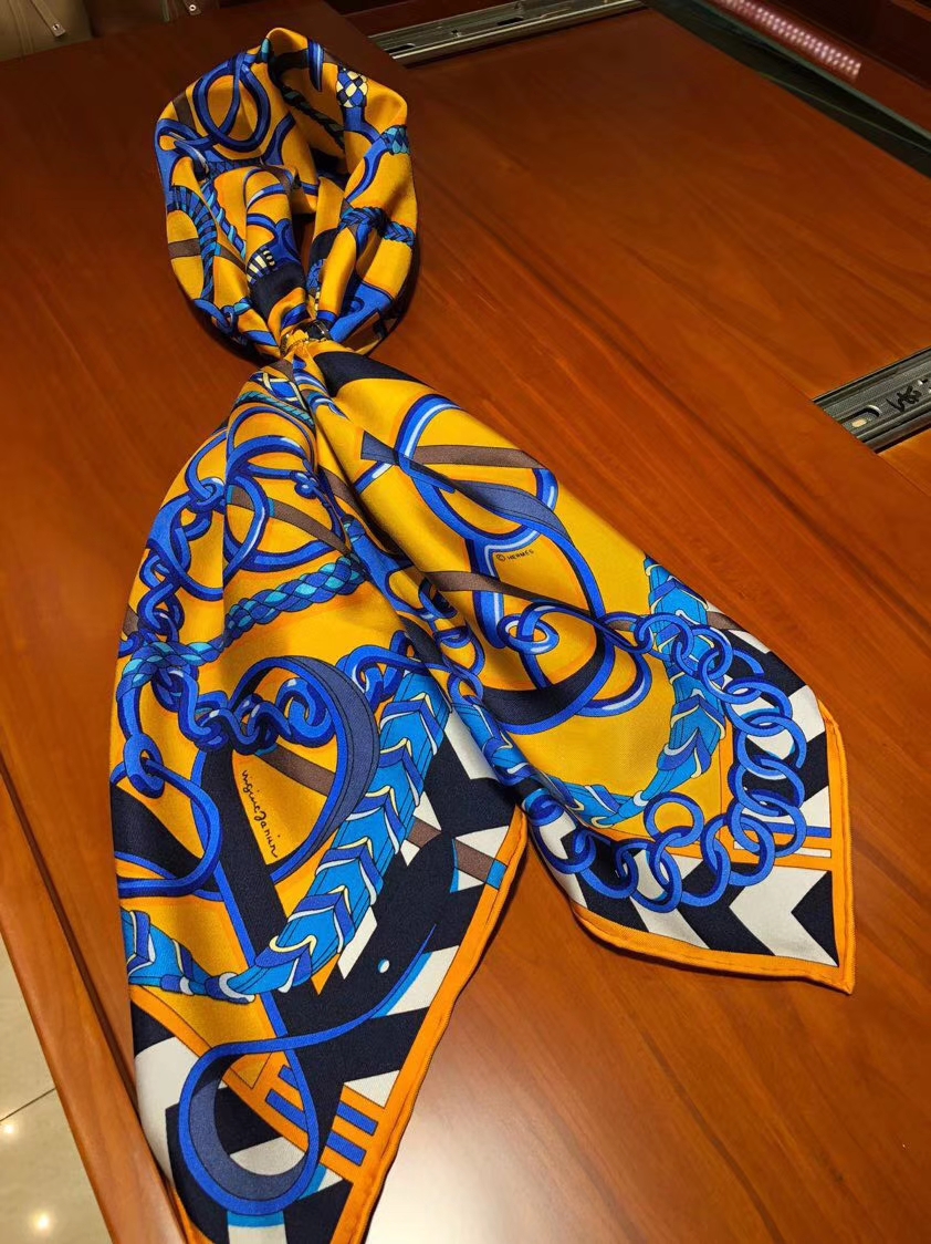 Discount Hermes Sun Yellow 100%Silk Scarf 90*90CM with Complete Package