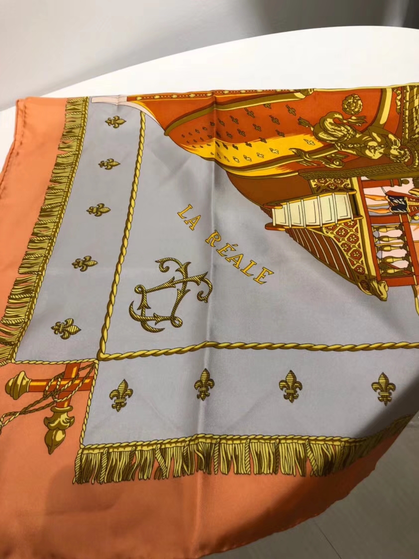 Discount Hermes Orange 100%Mulberry Silk 2018 New Women&#8217;s Scarf 90*90cm