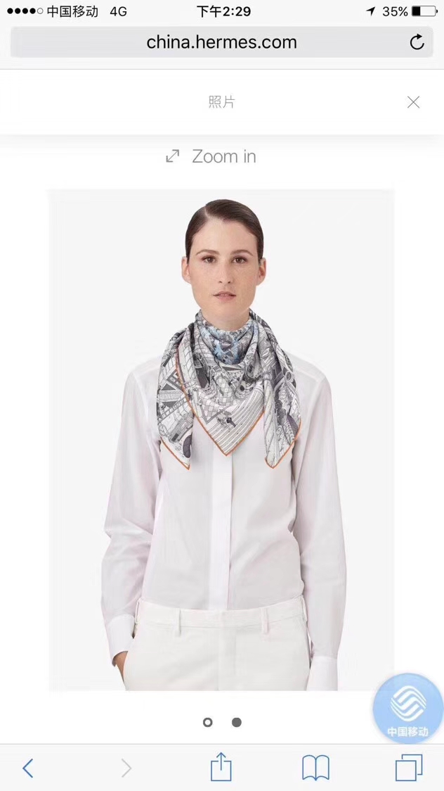 Wholesale Hermes 2018 New Light Blue Real Silk Square Scarf 90*90CM