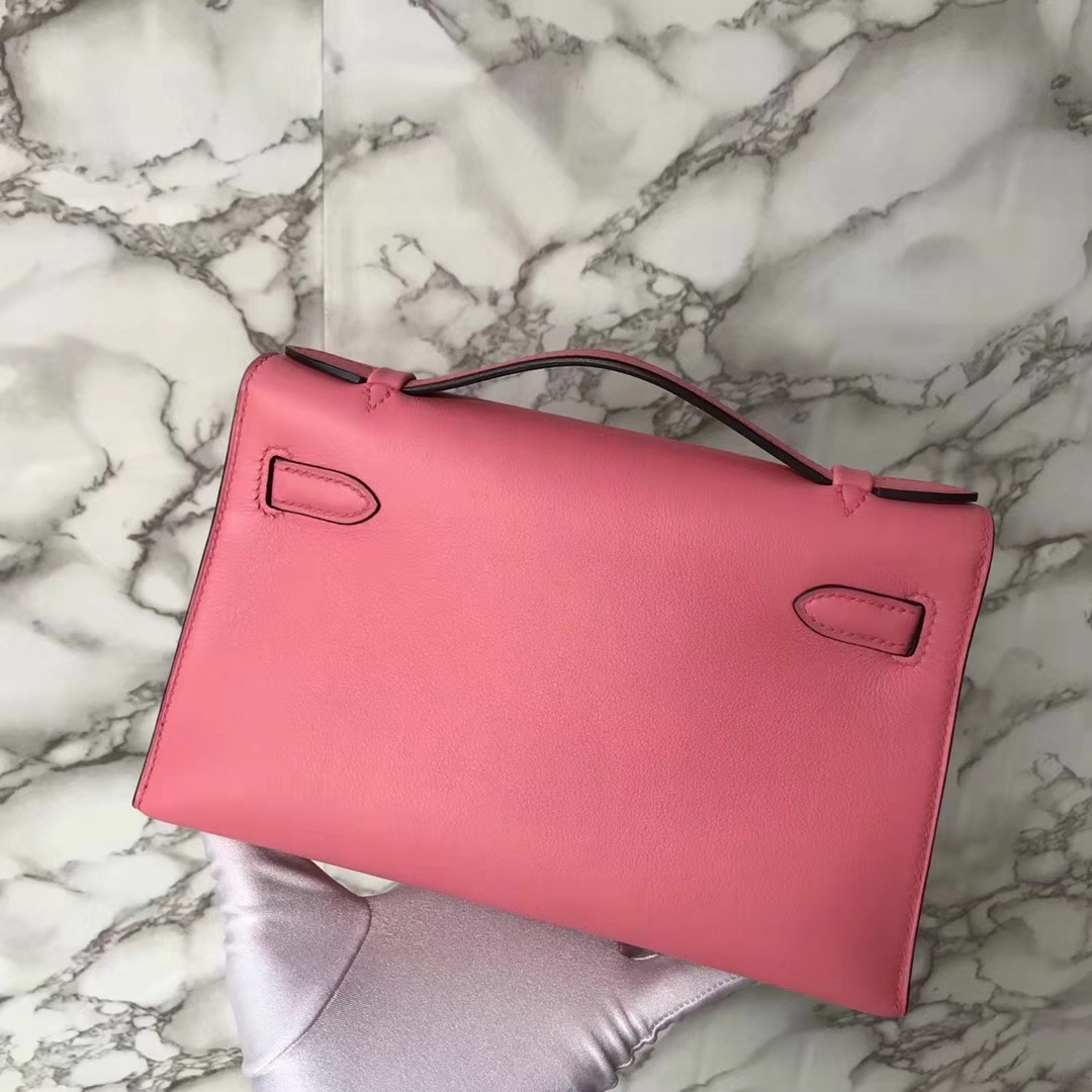 Wholesale Hermes Swift Calf Minikelly Evening Bag in 8W Rose Azalee Silver Hardware