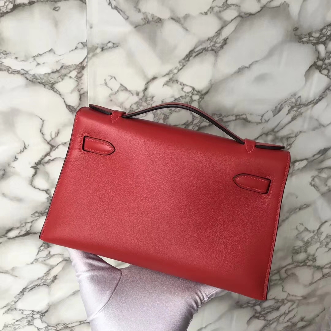Sale Hermes Q5 Rouge Casaque Swift Calf Minikelly Evening Bag Gold Hardware