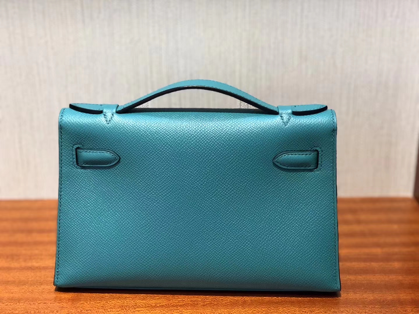 Sale Hermes 7F Blue Paon Epsom Calf Minikelly Clutch Bag22CM Silver Hardware