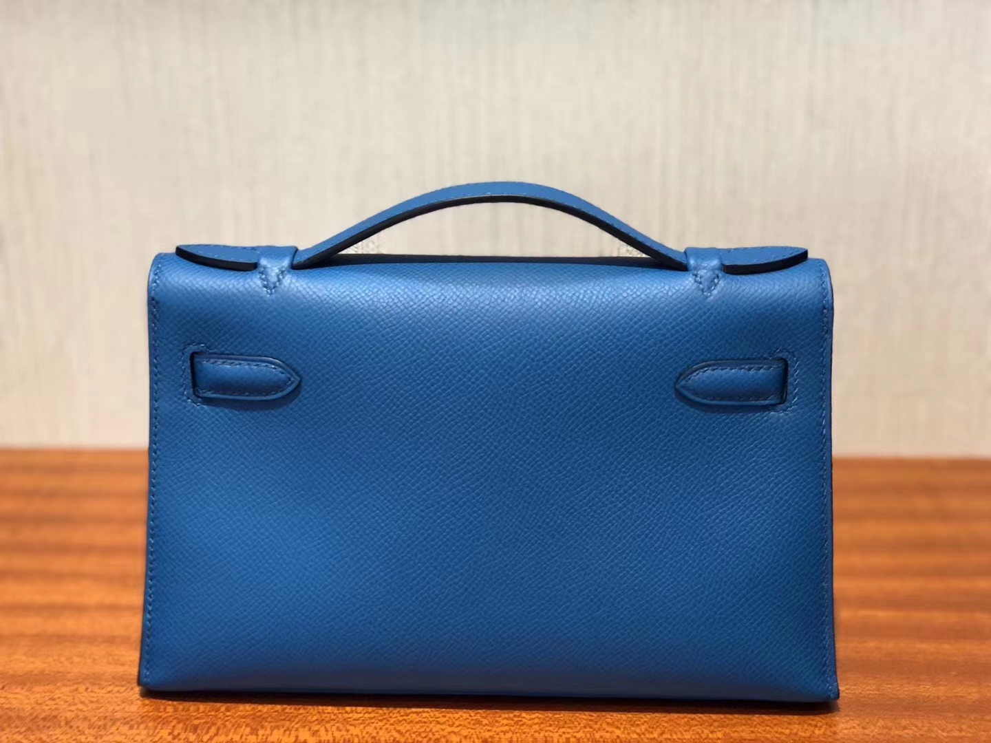 Wholesale Hermes Epsom Calf Minikelly Evening Clutch in 7W Blue Izmir Gold Hardware