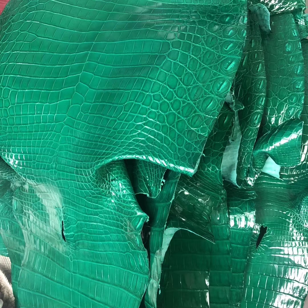 Hermes Birkin/Kelly Bags Order 6Q Emerald Green Shiny Crocodile Leather