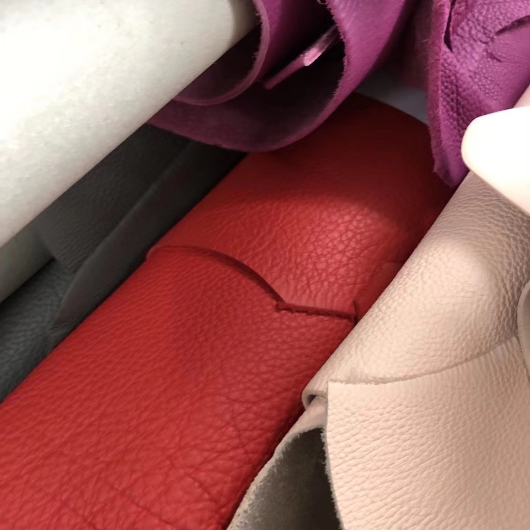 Hermes Bags Order L3 Rose Purple/Vert Verigo/Blue Paon Togo Calf Leather