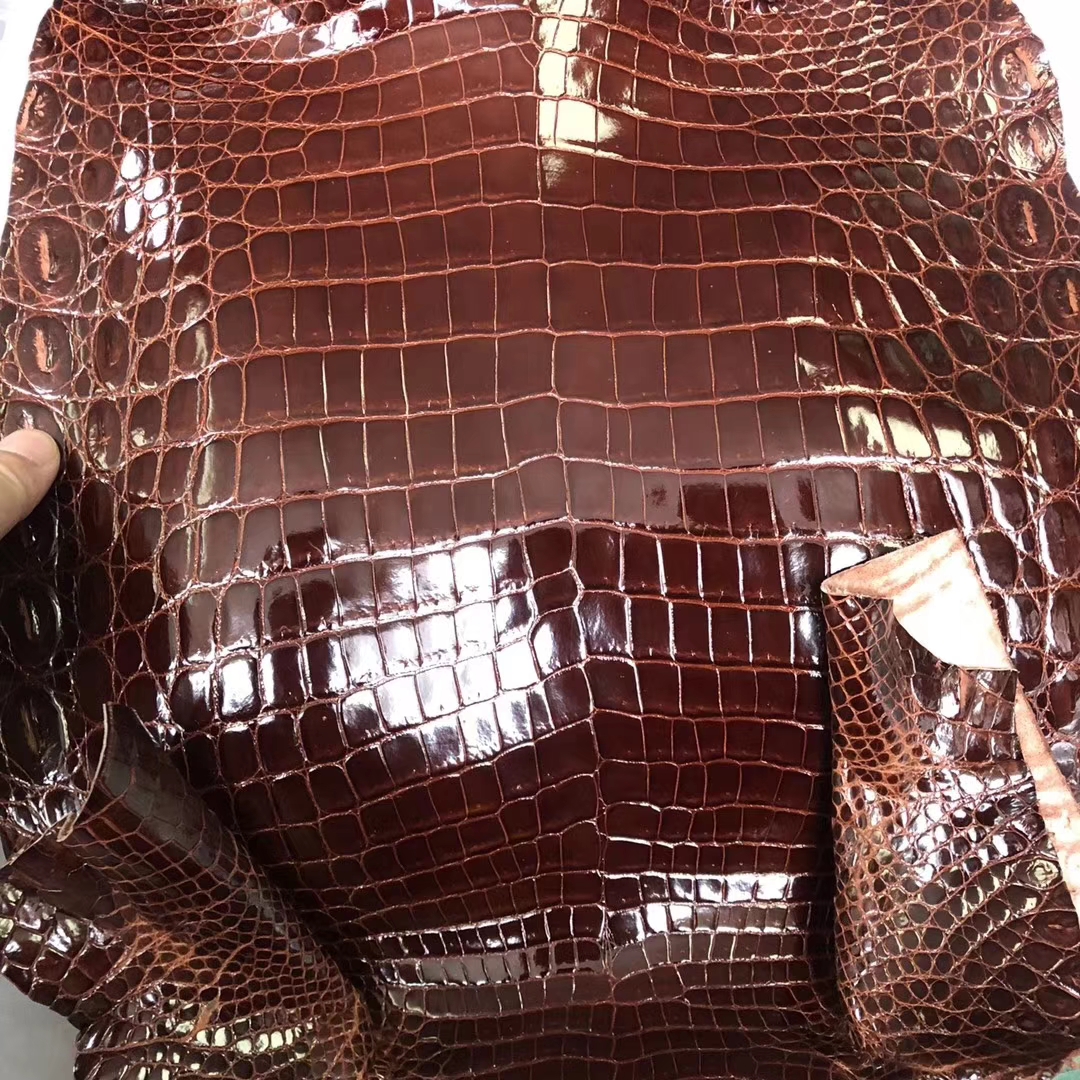 Luxury Hermes CK31 Miel Brown Shiny Crocodile Leather Can Order Constance Bag