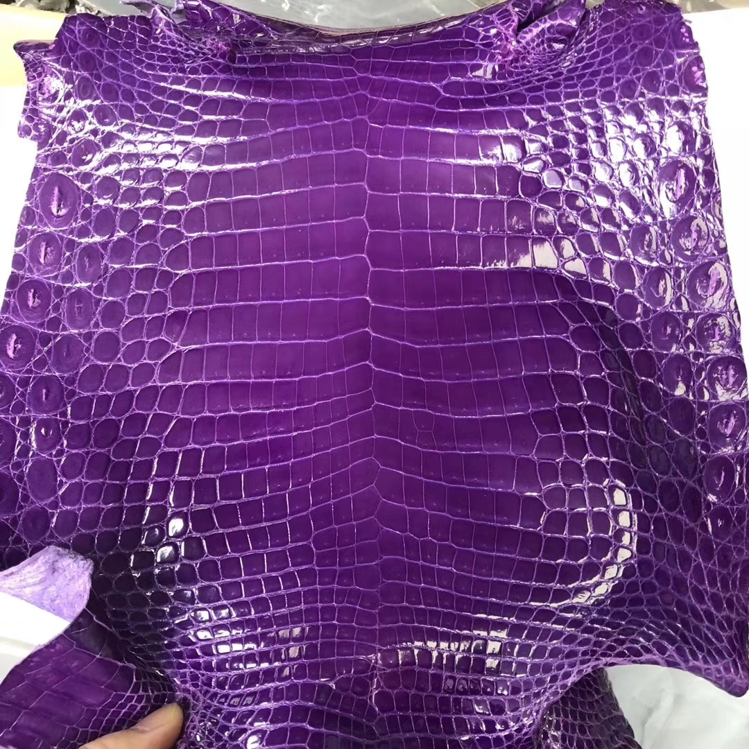 Elegant Hermes Bags Order 5L Ultraviolet Shiny Crocodile Leather