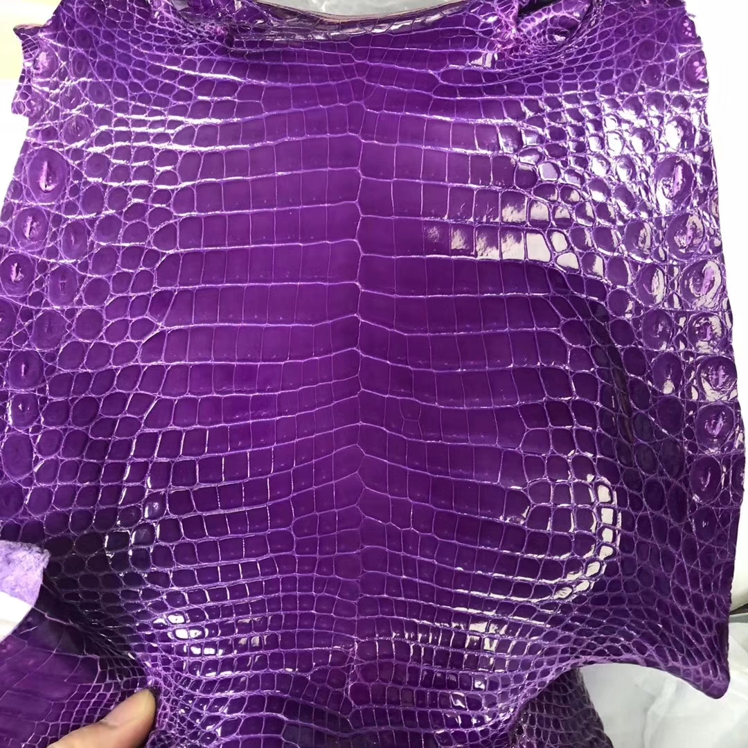 Elegant Hermes Bags Order 5L Ultraviolet Shiny Crocodile Leather