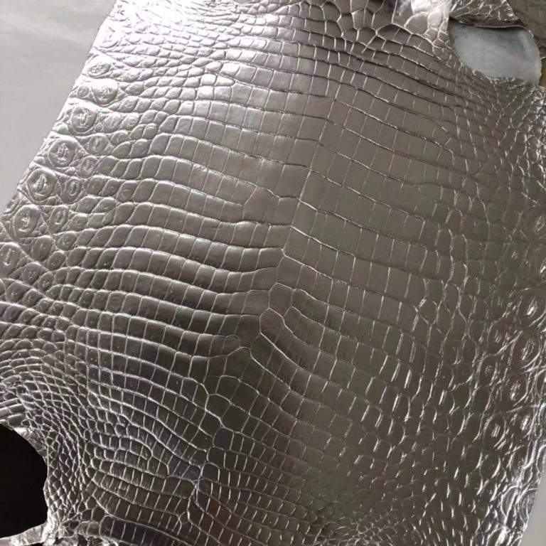 Hermes Birkin Bag Order Silver Shiny Crocodile Leather