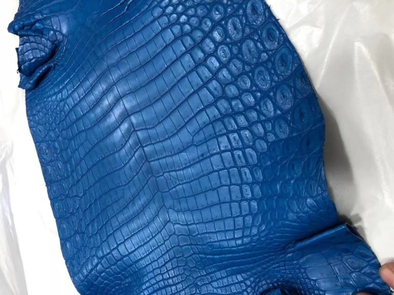 Hermes 7Q Mykonos Blue Crocodile Matt Leather Can Order Birkin Bag 25CM