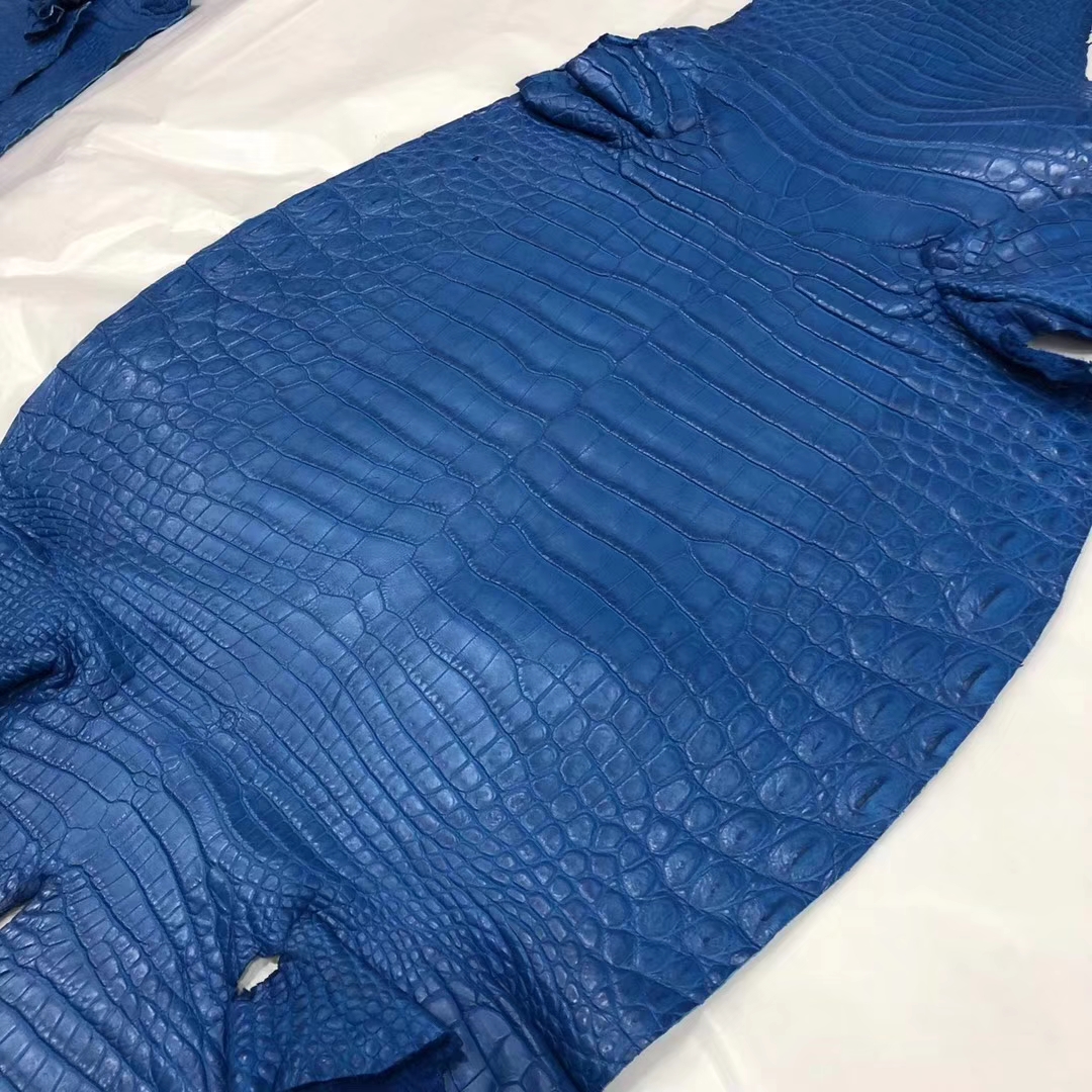 Sale Hermes 7Q Mykonos Blue Crocodile Matt Leather Can Order Birkin Bag25CM