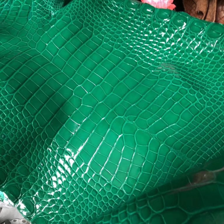 Hermes 6Q Emerald Green Alligator Shiny Crocodile Leather Hermes Bags Order