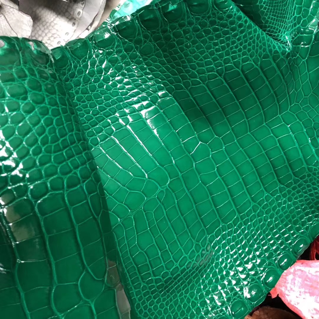 New Arrival Hermes 6Q Emerald Green Alligator Shiny Crocodile Leather Hermes Bags Order