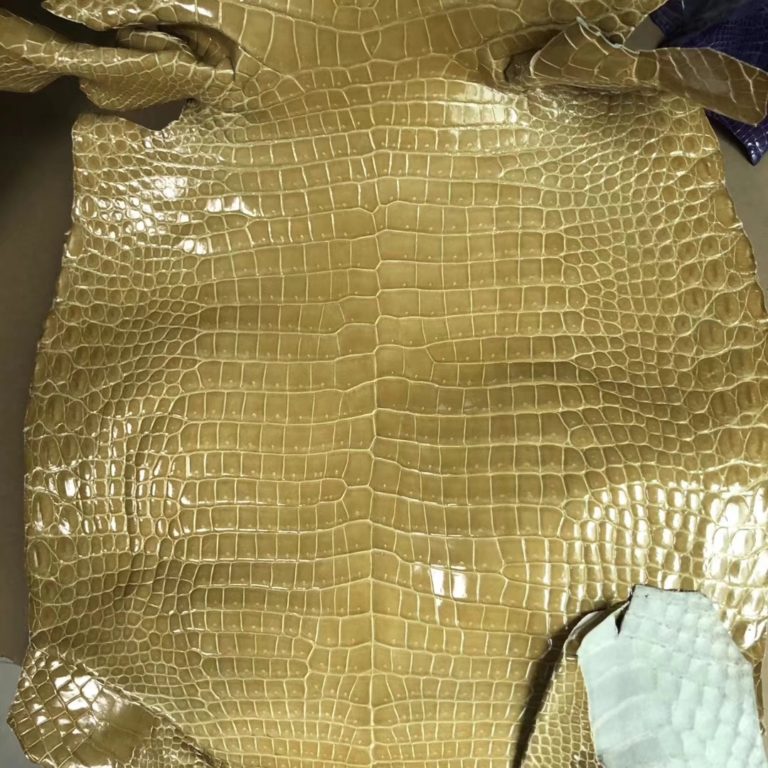 Hermes 1C Light Apricot Shiny Porosus Crocodile Leather Birkin Bags Order
