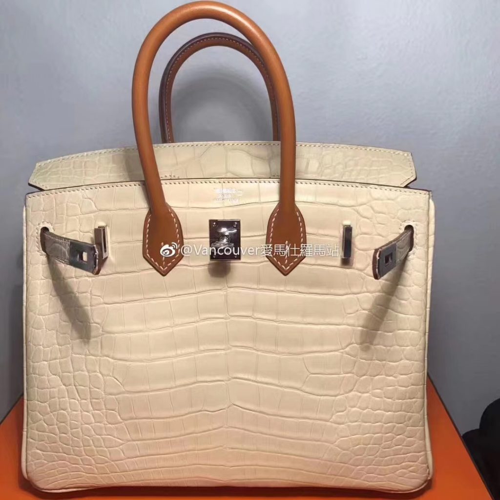 Hermes Crocodile Bags Customization Y1 Vanille Color Matt Crocodile Leather Birkin Bags Order