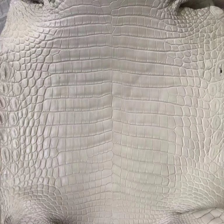Hermes Bags 8L Beton White Matt Crocodile Leather Can Order Constance/Birkin/Kelly Bag