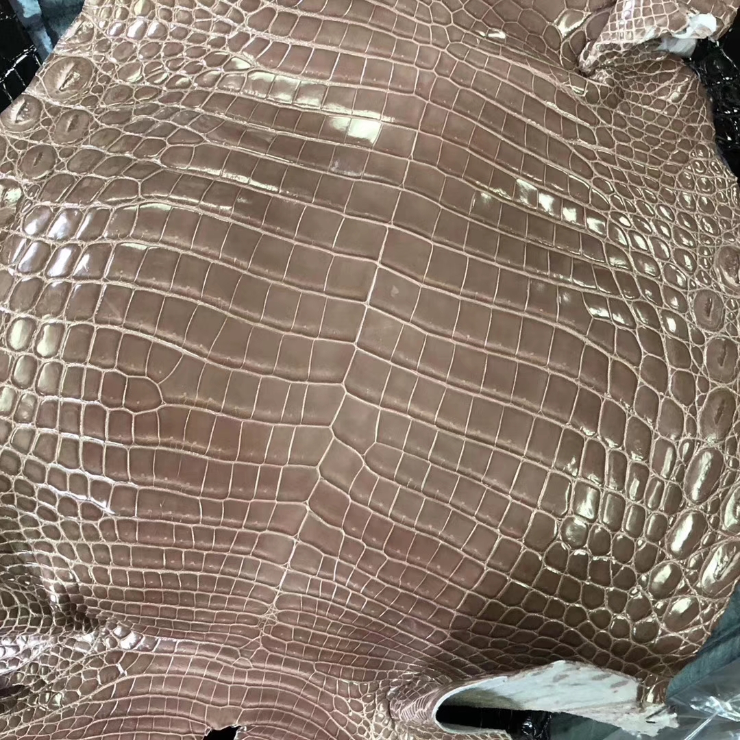 Customization Hermes Kelly/Birkin Bags Cinnamon Color Shiny Crocodile Leather