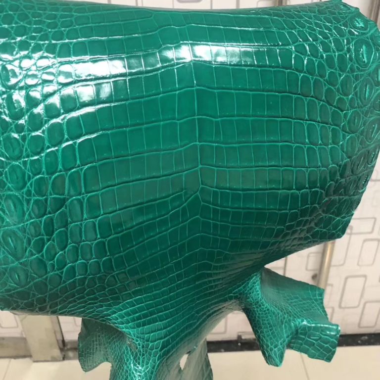 Hermes Kelly Bag/Birkin Bag 6Q Vert Emerald Shin Crocodile Leather