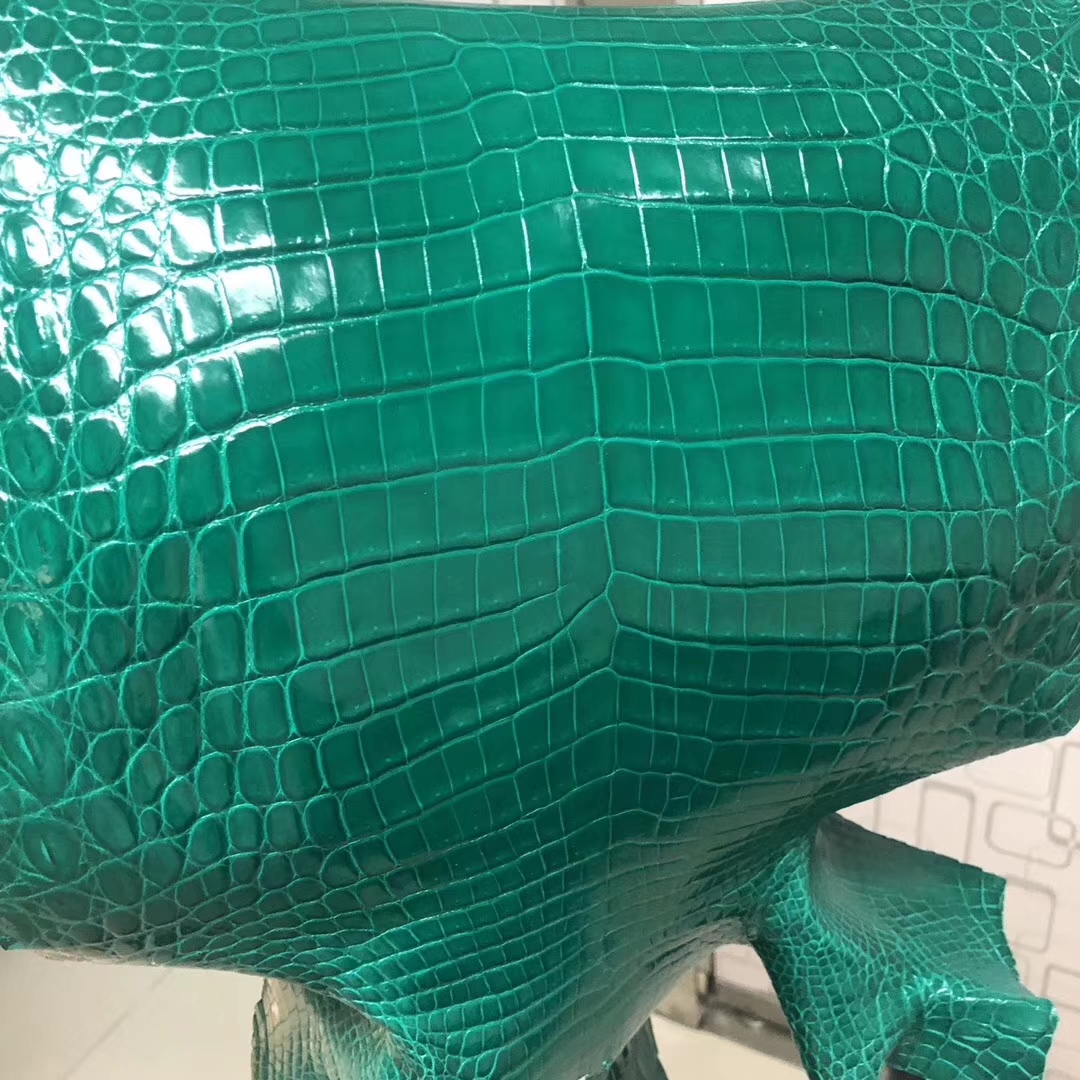 Customization Hermes Kelly Bag/Birkin Bag 6Q Vert Emerald Shin Crocodile Leather