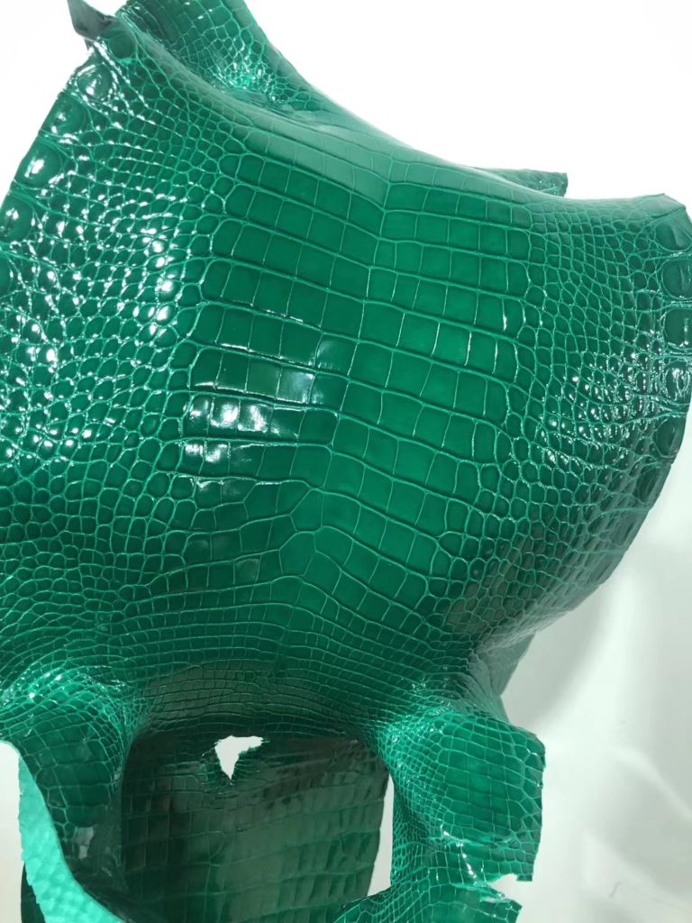 Hermes 6Q Vert Emerald Shiny Crocodile Leather Can Order Verrou/Minikelly Bag