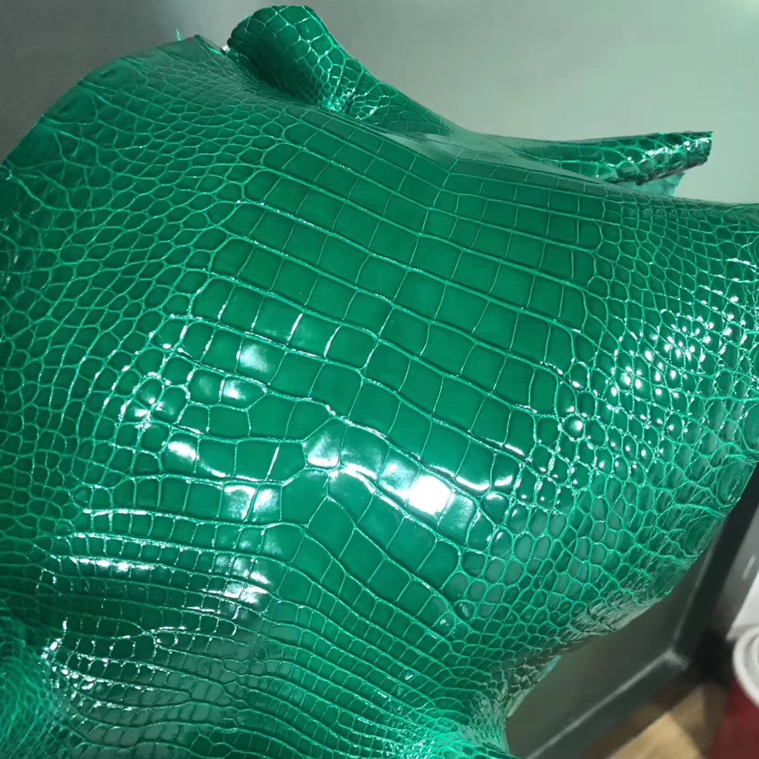 Discount Hermes 6Q Vert Emerald Shiny Crocodile Leather Can Order Verrou/Minikelly Bag