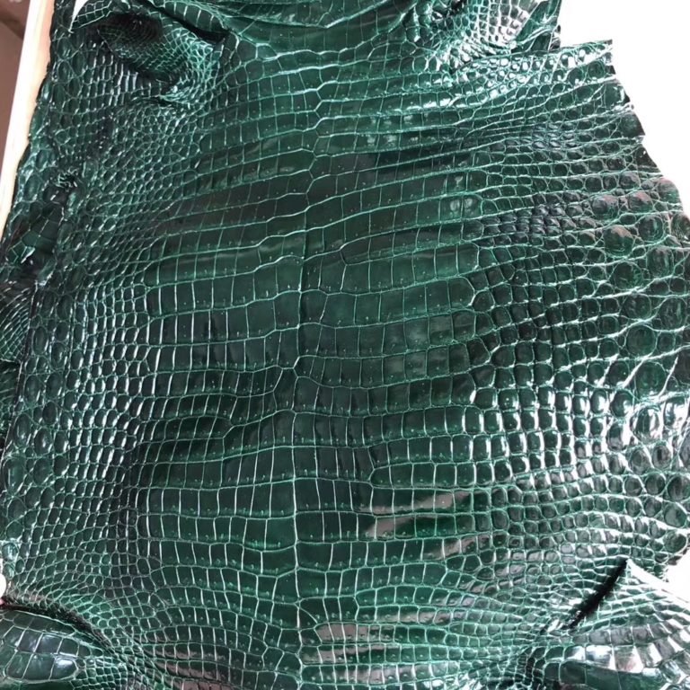 Hermes CK67 Vert Fonce Shiny Porosus Crocodile Leather Can Order Birkin  25CM