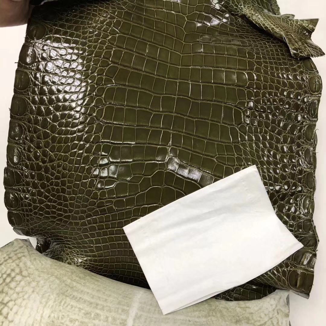 Hermes Bag Customization 6H Vert Olive Alligator Shiny Crocodile Leather