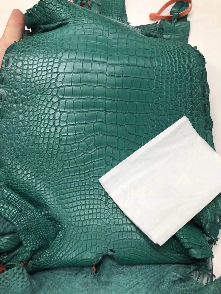 Hermes Minikelly Bag 7F Blue Paon Alligator Matt Crocodile Leather