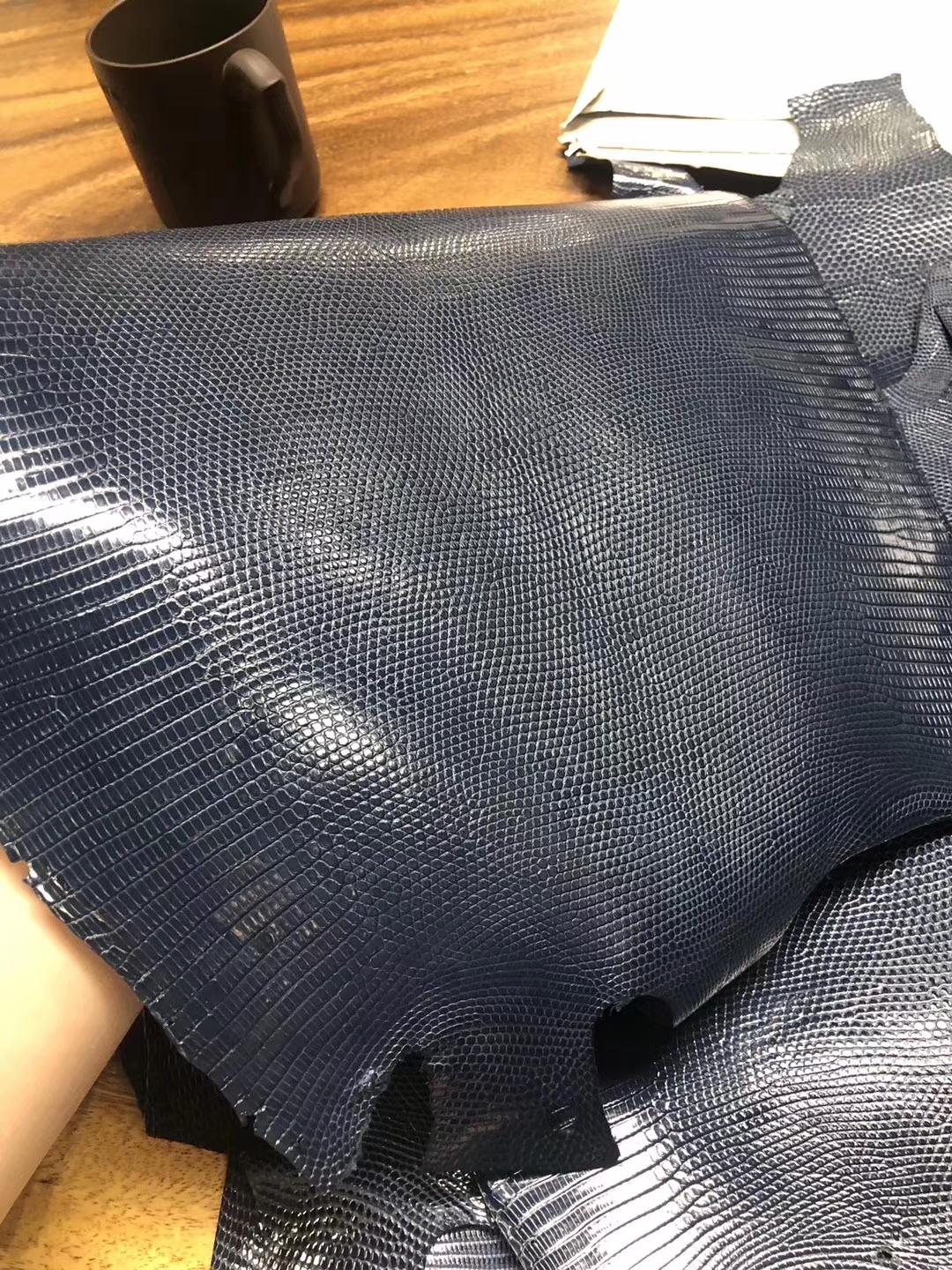 New Hermes Blue Saphir Shiny Lizard Leather Can Order Birkin25cm/Kelly25CM