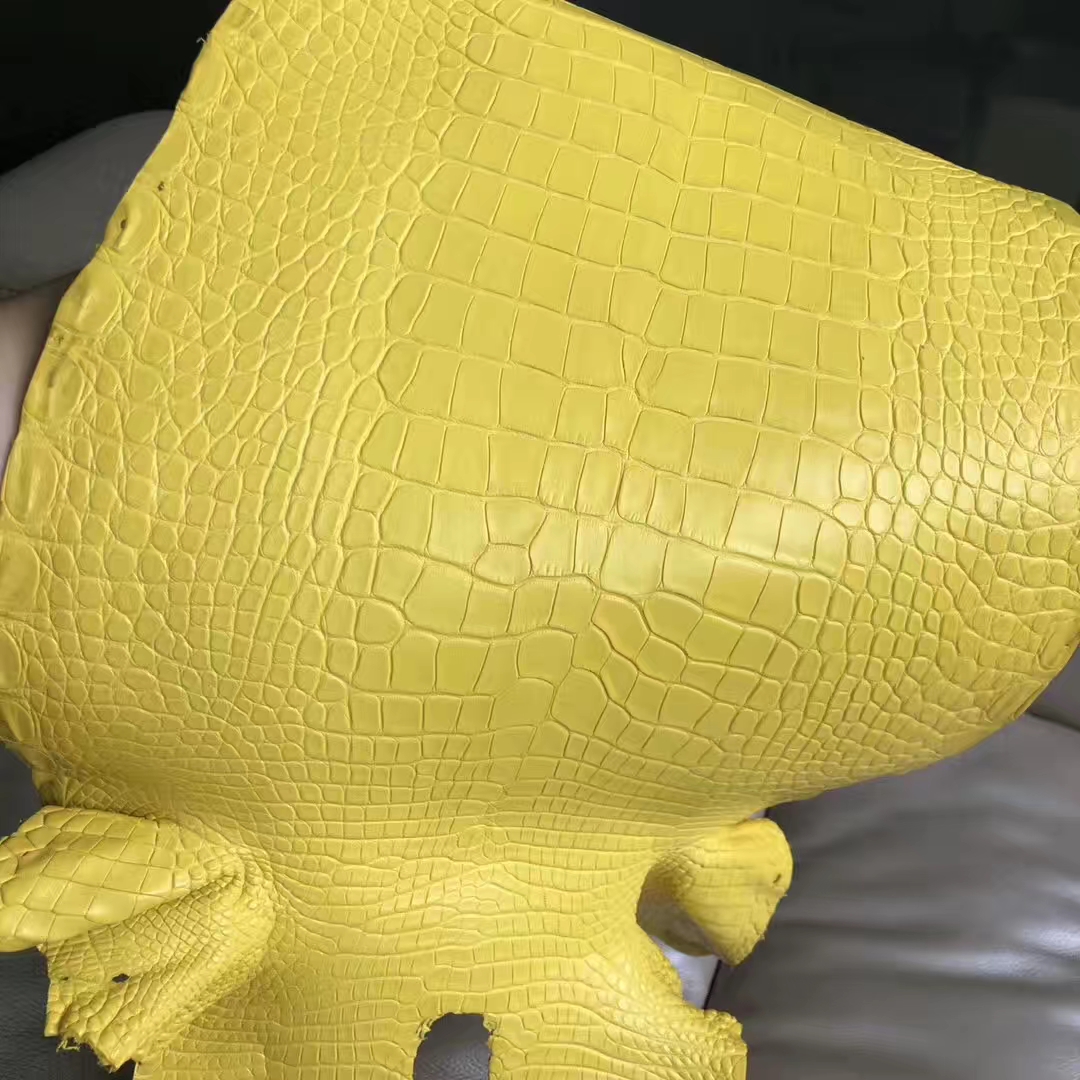 Customize Hermes Minikelly 9D Ambre Yellow Alligator Matt Crocodile Leather