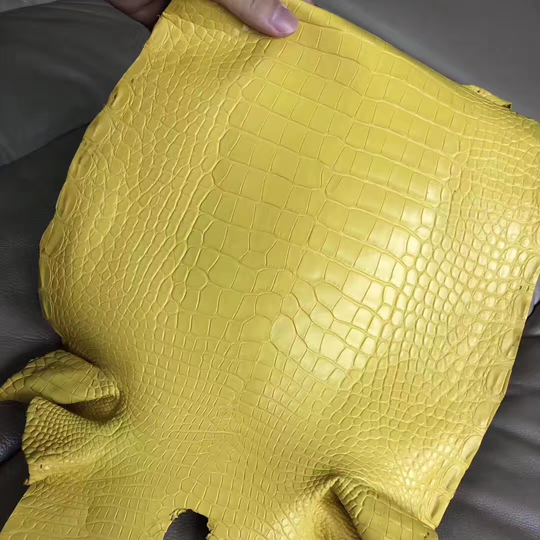 Customize Hermes Minikelly 9D Ambre Yellow Alligator Matt Crocodile Leather