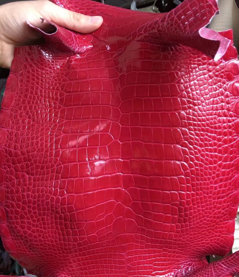 Hermes I6 Rose Extreme Shiny Crocodile Leather Kelly/Birkin Bags Customize