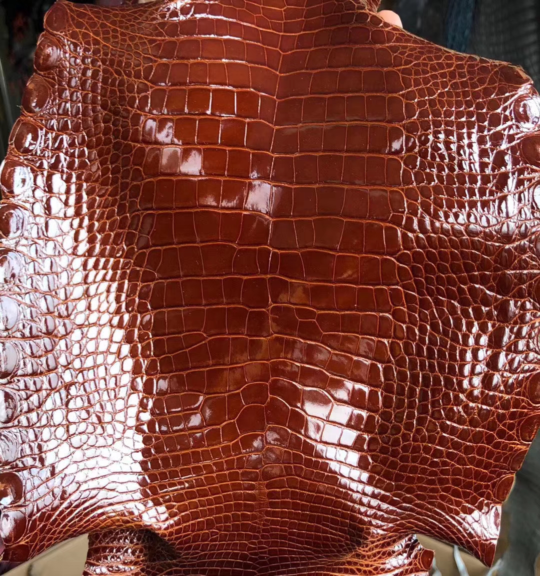 Customize Hermes Minikelly/Constance Bag CK31 Miel Shiny Crocodile Leather