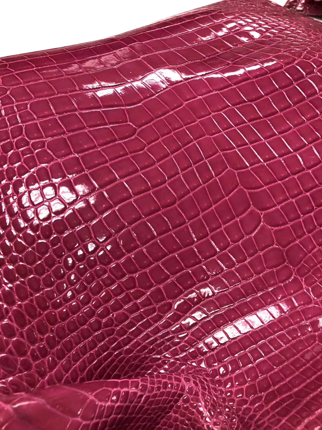 Pretty Hermes Hot Pink Porosus Shiny Crocodile Leather Can Order Kelly/Birkin Bags